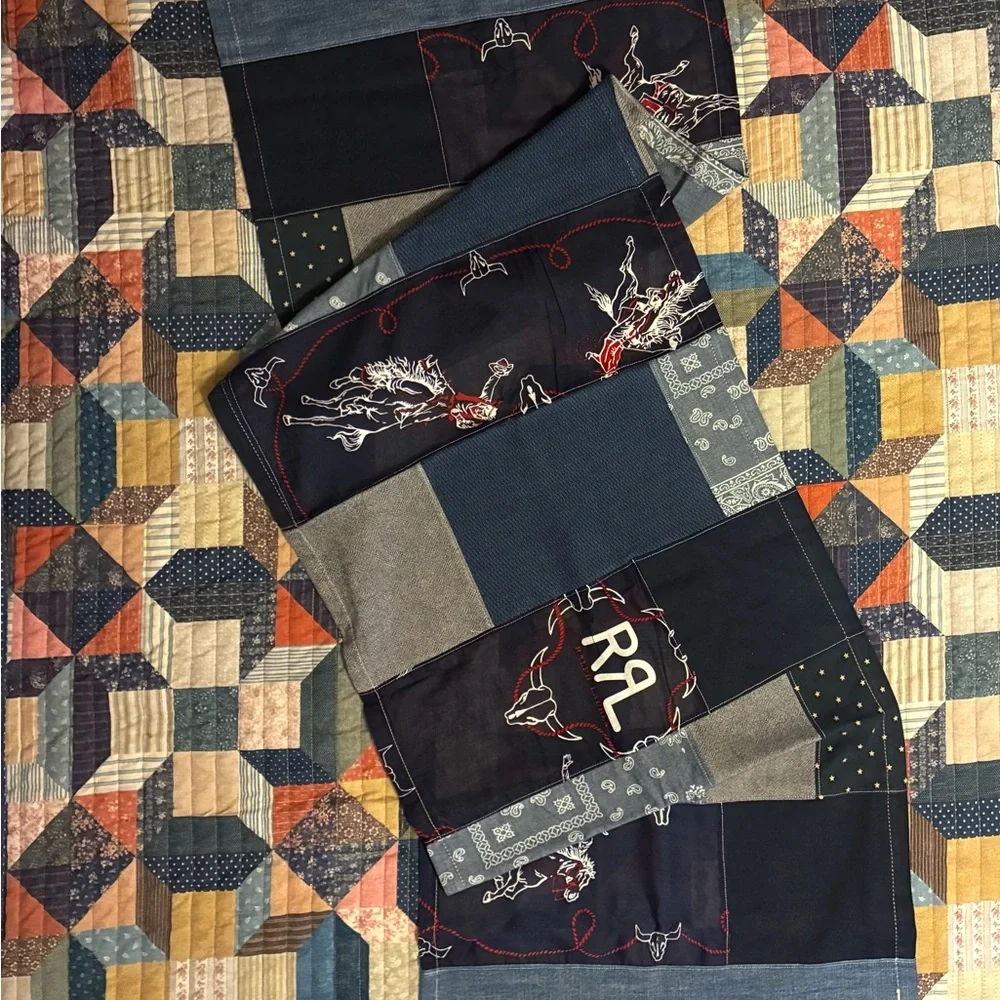 CUSTOM RRL/RL PATCHWORK SCARF (100% UPCYCLED RALPH LAUREN FABRICS)- 1 OF A KIND